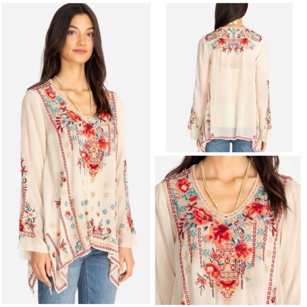 Johnny Was Dulci Tunic Floral Embroidered XS